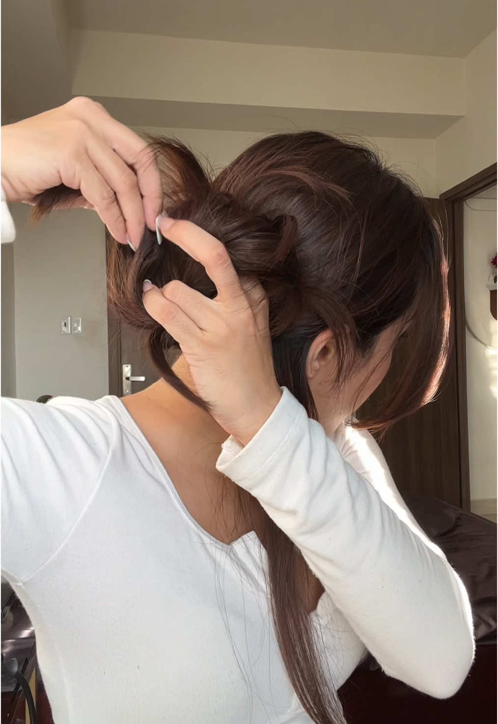 Búi thấp một bên đơn giản #fyp #hairtok 