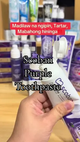 Perfect combo para sa yellow stain at tartar mo. Nakafresh pa ng hininga #scoban #scobantoothpaste #scobanwhiteningtootpaste #scobanset #purpletoothpaste #whiteningtoothpaste 