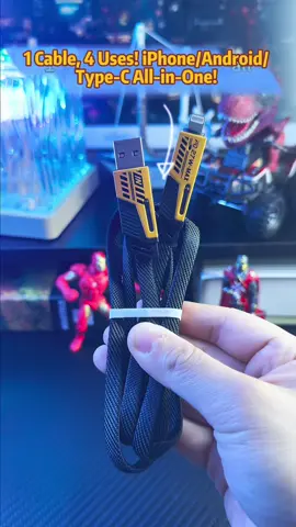 Carry 3 cables? This 4-in-1 charger—smart charge, universal. Free cable wrap!#tiktokshop #chargefaster #iphone #carcable #chargelife #apple 