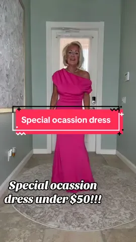 RUN and get one of these dresses for under $50!  So comfy, no zipper! #fyp #fashion #fashiontiktok #partydres #oys #womanover50 #weddingguestdress #superbrandclub #summertransformation #motherofbridedress 