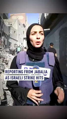 CGTN’s correspondent Nadra Al-Tibi and the Gaza team were documenting the mass displacement of Palestinians in the town of Jabalia, in the northern Gaza Strip, following new Israeli evacuation orders – when a sudden Israeli strike hit a house near the team, killing several Palestinians and wounding several more. #israel #gaza #palestine