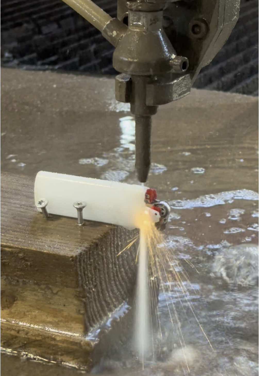 Waterjet Cuts FireLighter #lighter #fire #technology #waterjet #visualasmr #asmr #oddlysatisfying #fyp 