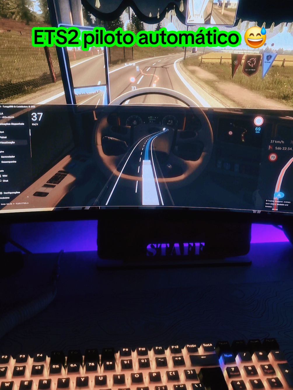 Com o ETS2LA, o ETS2 passou a ter piloto automático😅✌🏻