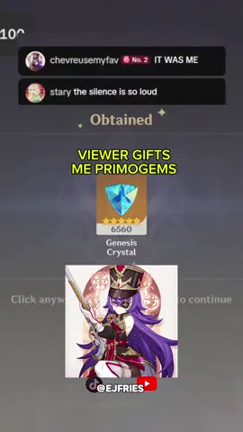 One of my viewers gifting me primos and well…@chevreusemyfav #fyp #hoyoverse #genshin #streaming #GenshinImpact #skirk #fyp #foryoupage