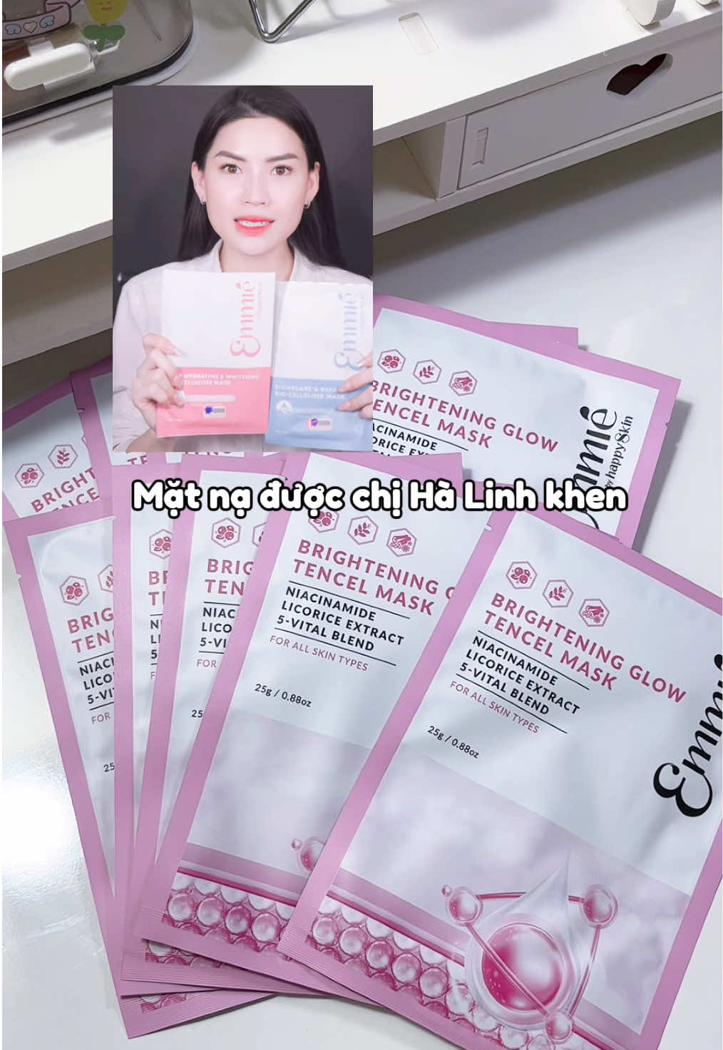 Mặt nạ dưỡng sáng Emmie #matnavaisinhhoc #matnaemmie #emmie #emmiebyhappyskin #happyskin 