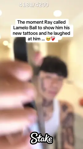The moment Ray called Lamelo Ball to show him his new tattoos and he laughed at him … 🥺❤️‍🩹 #rayasianboy 