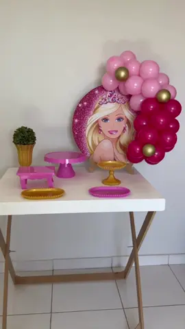 Kit Festa na Mesa da Barbie 🩷 #fyp #viralvideos #viral #foryoupage #enfeitebarbie #festanamesa 