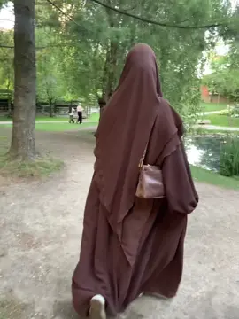girl walking in park so cool vow #hijabi #abaya #khimar 
