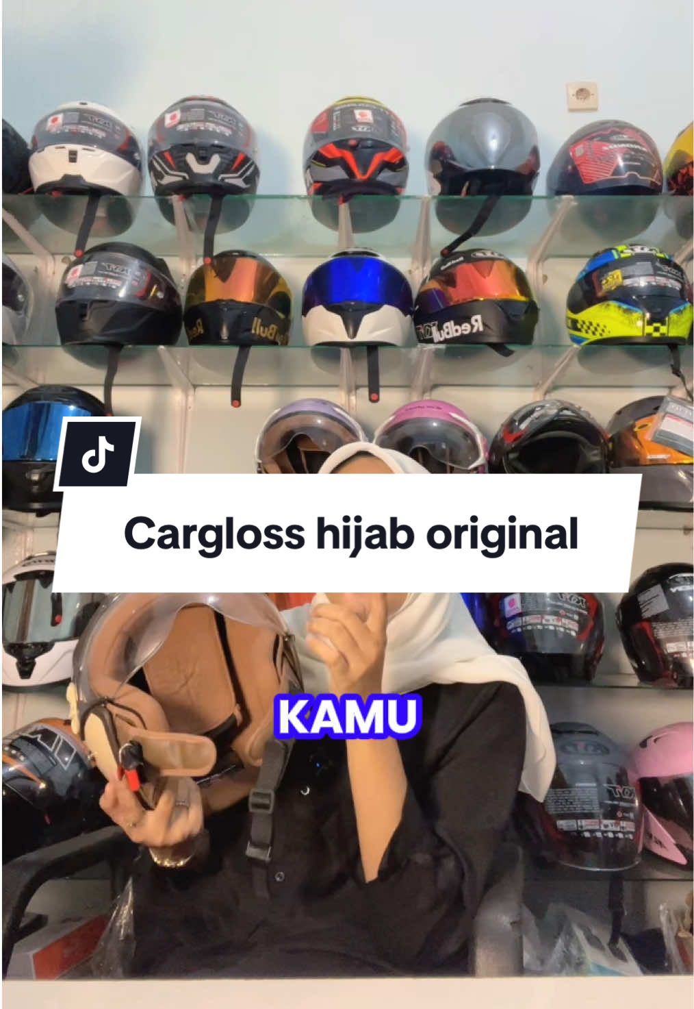 Helm cargloss yrh hijab original 100% standar SNI #viralvideo #masukberandafyp #helmestetik #carglloss #yrhhijab #CerealCerdik 