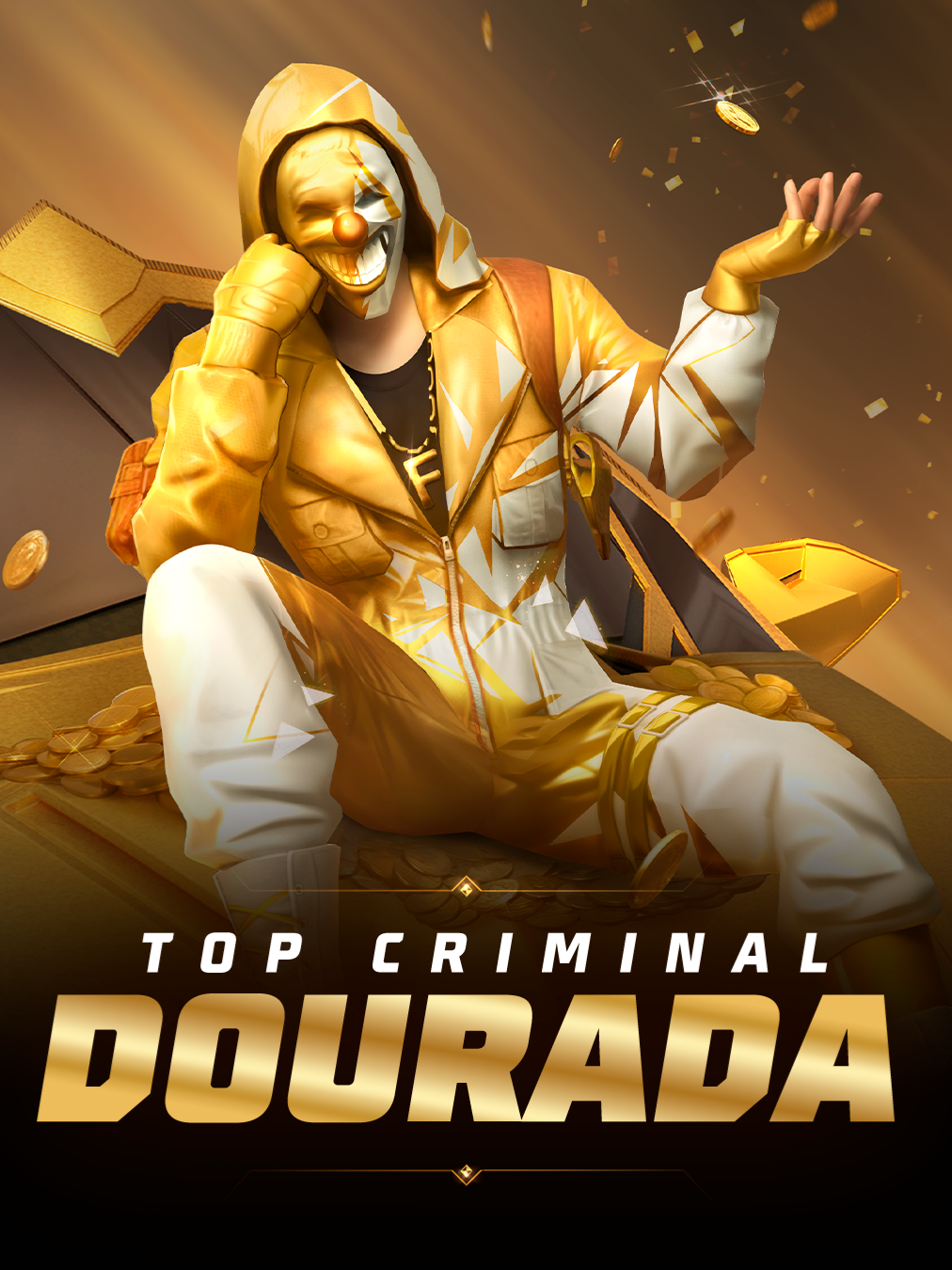O Top Criminal Dourado dominou tudo e cabe à Kelly salvar o nosso Frifas! 🔥 Você está pronto para essa batalha épica? #FreeFire8Anos #TopCriminalDouradoFF #FreeFire #FreeFireBrasil #FreeFireBR