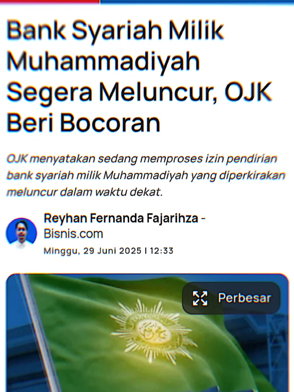 🏦 Muhammadiyah Mau Bikin Bank Syariah Sendiri! Organisasi Islam terbesar di Indonesia ini sedang siapkan bank syariah milik sendiri Langkah besar ini bikin banyak pihak bertanya: ➡️ Apakah ini bakal jadi saingan langsung Bank BSI (BRIS)? 📉 Fakta hari ini: Saham BSI (BRIS) dalam 1 bulan terakhir turun lebih dari 15% Apakah hanya karena sentimen pasar? Atau munculnya pesaing baru bikin investor ragu? 💡 Catatan penting: ➡️ Muhammadiyah punya ekosistem besar (rumah sakit, kampus, bisnis). ➡️ Potensi jadi pemain besar baru di perbankan syariah sangat mungkin. --- 📌 Apakah langkah Muhammadiyah ini akan memperkuat ekonomi syariah? Atau justru menekan dominasi BSI? Komentar pendapatmu di bawah! 👇 #banksyariah #bankbsi #bris #muhammadiyah #sahamindonesia #sahamsyariah #perbankansyariah #investasisaham #marketupdate #ekonomisyariah #sahamturun #infokeuangan #beritasaham #cuanataupanik #analisisaham #fypfinansial #kontensaham 