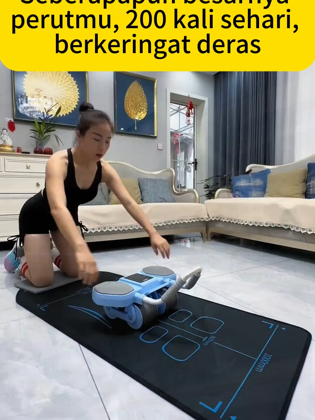 Bisa menahan beban 200 kg Empat roda lebih kuat#olahraga #workout #Fitness #foryou #abs #absroller #homeworkout #tiktokshop #exercise #video