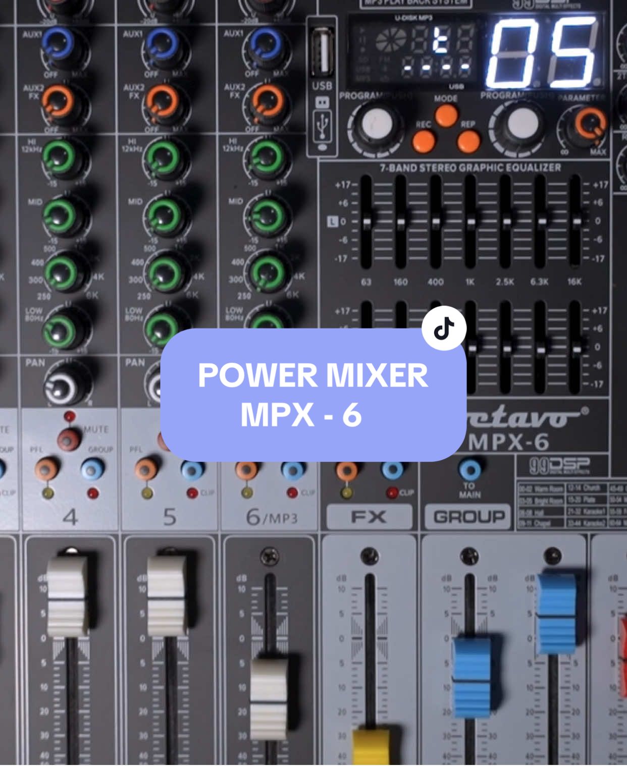 Power Mixer MPX - 6  Spesifikasi : - 6 Channel Input Mono - 2 Channel Output Stereo - 2 Channel Aux - 2*7 Channel Stereo Equalizer - Nett Weight : 6.57 Kg - Gross Weight : 7.5 Kg - Packing Size : 41*20*45 CM #betavoaudio #betavoaudioofficial #powermixer #MPX6