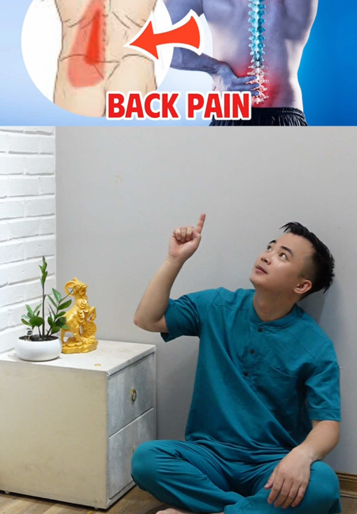 Bài tập giãn cơ vùng lưng. #drtronghung #vatlytrilieu #coxuongkhop #yhoccotruyen #tip 