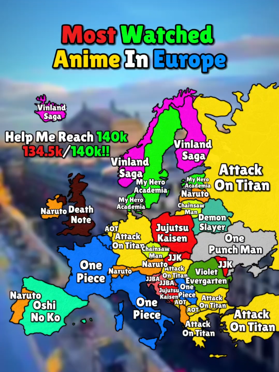Most Watched Anime In Europe #Anime #animefyp #map #mapping #mapper #portugalcountrybali 