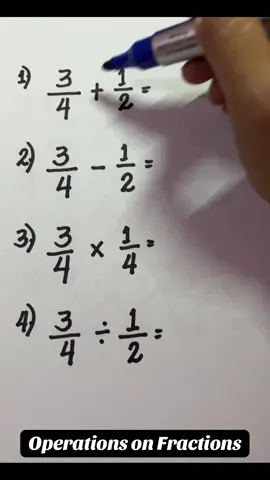 Operations on Fractions #operationsonfractions #additionoffractions #subractionoffractions #multiplyingfractions #dividingfractions #addingfractions #subtractingfractions #mathtricks #mathtricksandtips #math #mathisfun #mathematics #knowyourbasics 