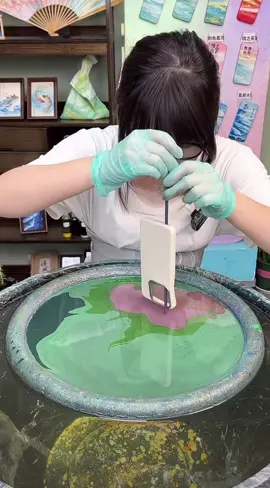 Can you believe this is made with just water and paint? #marvlingart #waterart #satisfyingart #f #fyp #tiktok #arttherapy