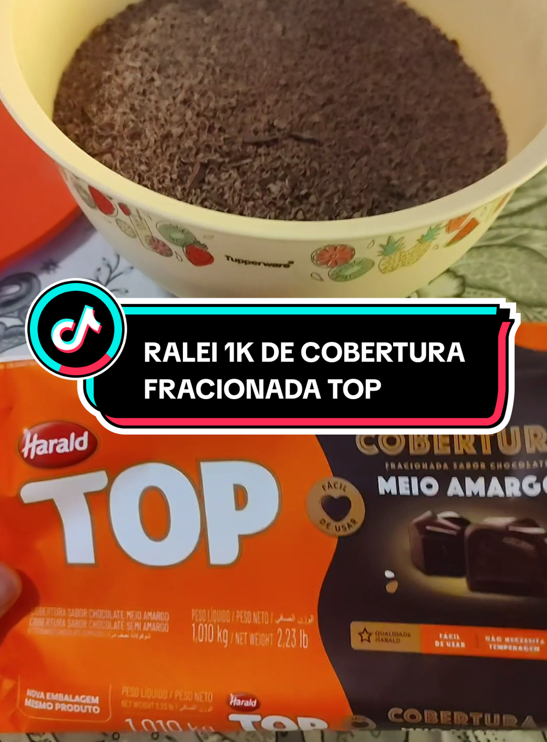 Ralei 1k de chocolate TOP Meio Amargo, Harald. Gostei do resultado (apesar do trabalho).  #trufas #chocolate #TOP #harald #foryoupage 