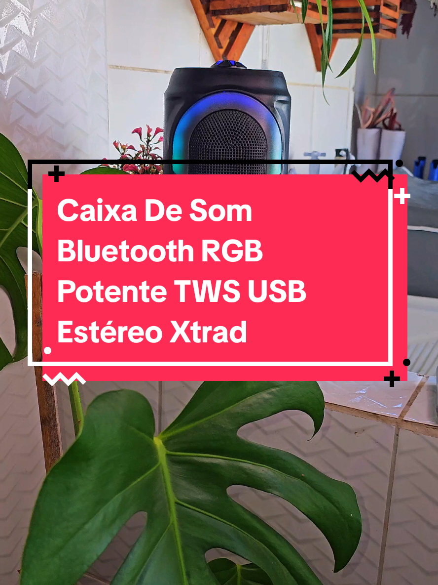 Caixa De Som Bluetooth RGB Potente TWS USB Estéreo Xtrad