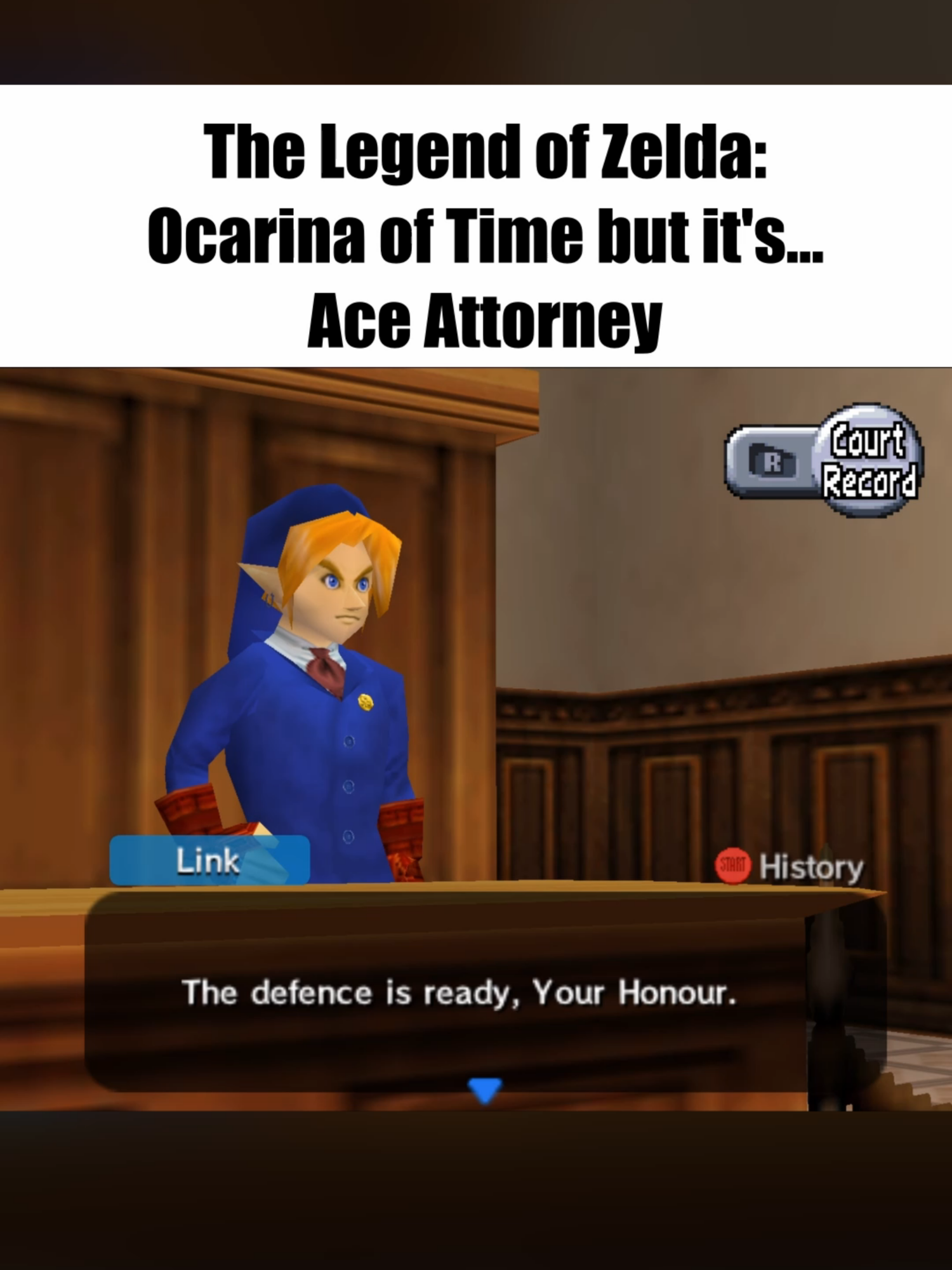 Link: OBJECTION! #vinesauce #vinesaucevinny #youtuber #streamer #fyp #gaming #thelegendofzelda #nintendo #aceattorney #ocarinaoftime #funny #crossover