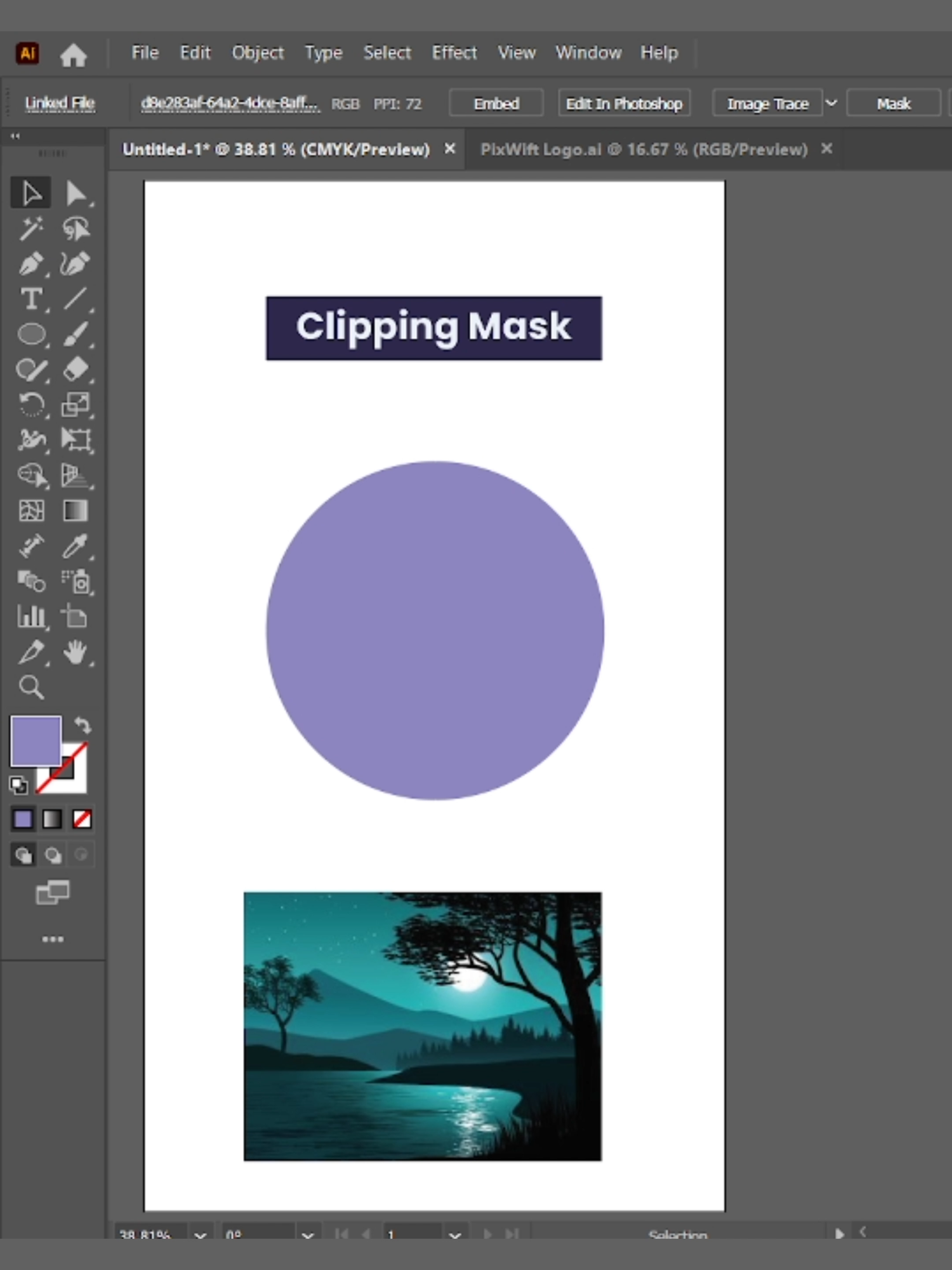 How to Insert an Image Into a Shape in Illustrator | Clipping Mask  #illustratortips #clippingmask
