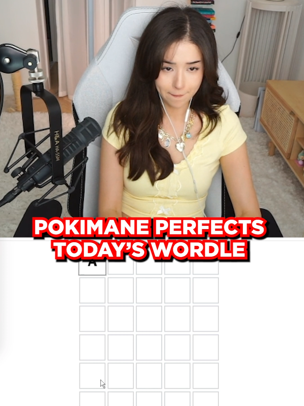 Pokimane Perfect Today's Wordle #pokimane #poki #fyp #twitch #clip #streamer #wordle 