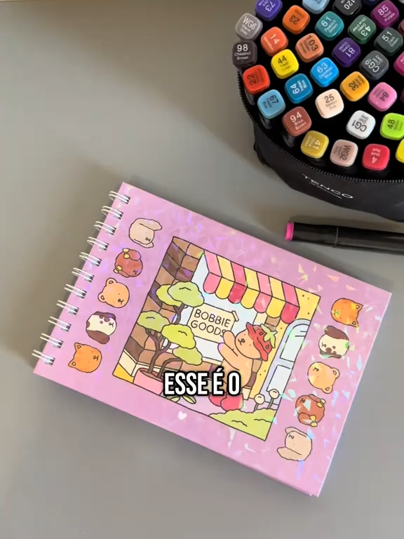 KIt 1/2 Livros Bob Goods para Colorir Capa Dura 48 Folhas Rosa e Azul #bobbiegoods #livrodecolorir #coloringbook #canetinhas #desenho #relaxar #presentelindo #fofura #criatividade #tiktokbrasil #foryoupage #comprasonline #viralvideos