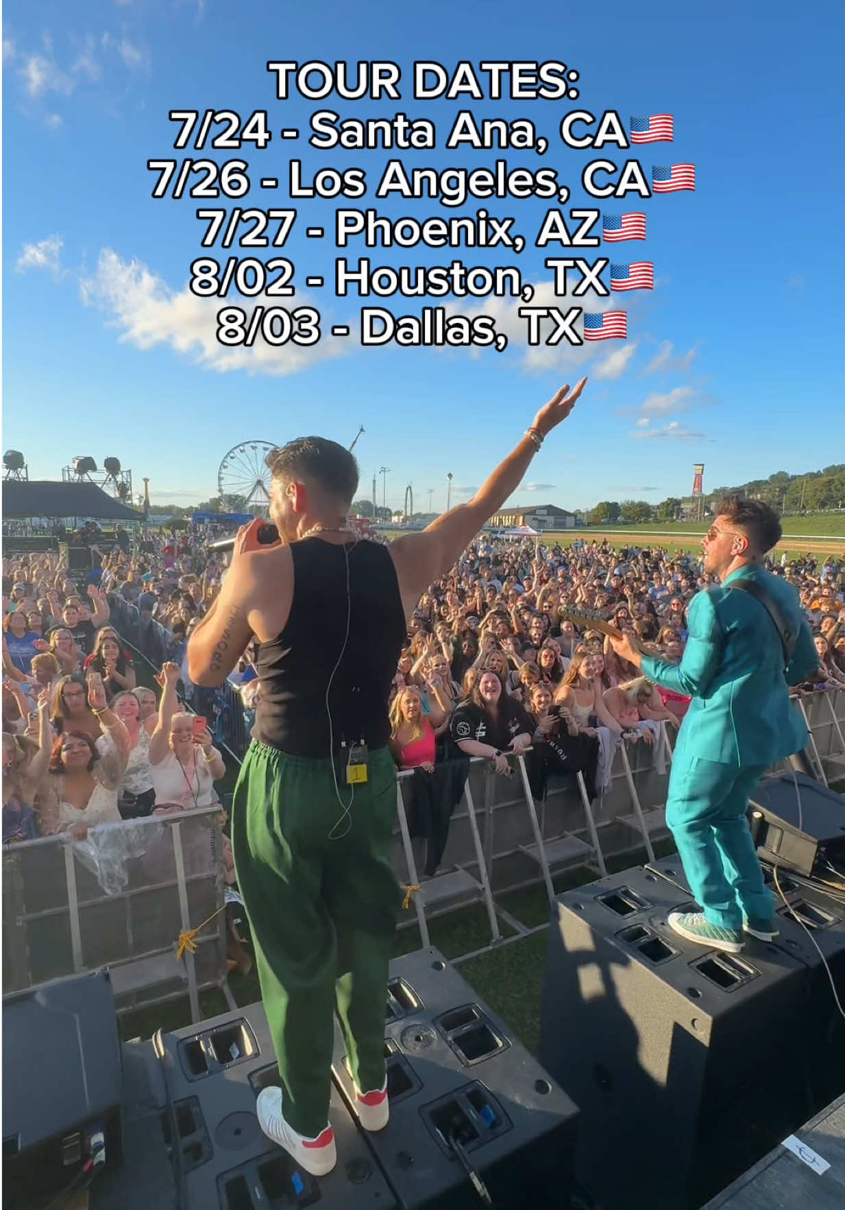 from the street to the stage… SEE YOU ON TOUR🎟️ upcoming shows: 7/24 - Santa Ana, CA🇺🇸 7/26 - Los Angeles, CA🇺🇸 7/27 - Phoenix, AZ🇺🇸 8/02 - Houston, TX🇺🇸 8/03 - Dallas, TX🇺🇸