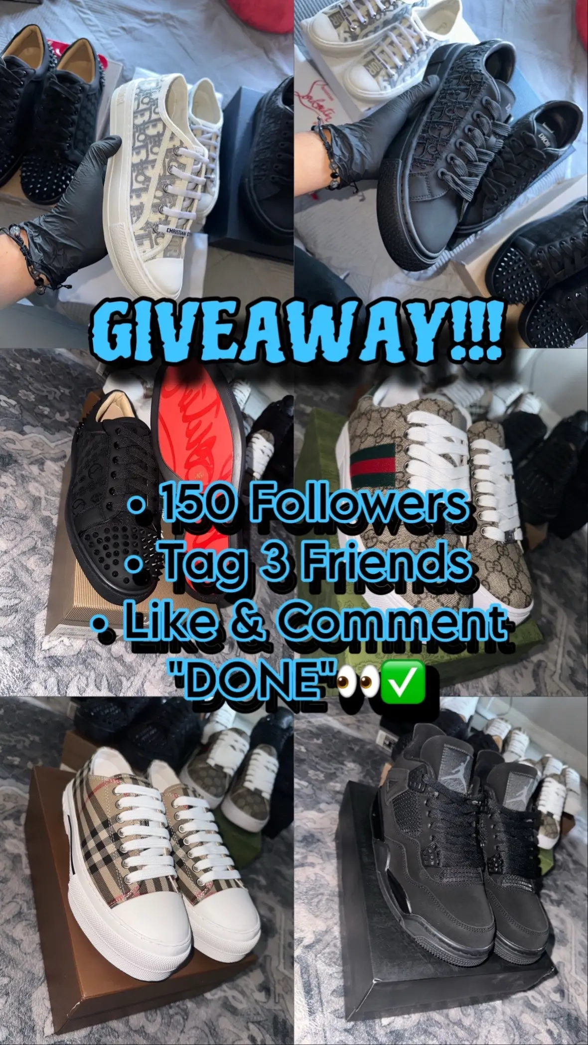 IF CHOSEN, YOU CAN PICK ANY PAIR YOU HAVE IN MIND💪 #gucci #designer #resell #redbottoms #fyp #viral #clothes #dior 