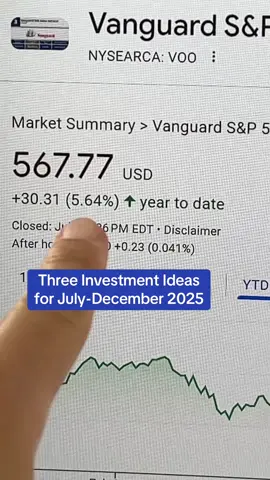 Three investment ideas for the rest of 2025: