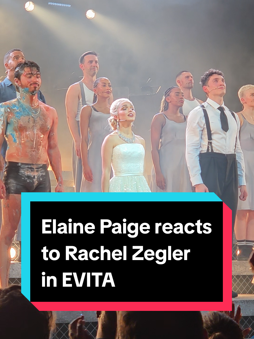 what did original EVITA star Elaine Paige think of Rachel Zegler in this new revival? She was spotted at the show's opening night joining the standing ovation for the production's star alongside a hugely enthusiastic audience at the London Palladium. #evita #rachelzegler #theatre #theatrekid #broadway #westend #musical 