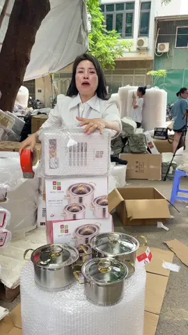 Bộ nồi inox 304 #bonoi #bonoiinox #hahienhoa1 #xuhuong 