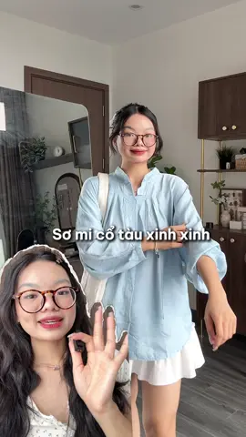 Sơ mi cổ tàu mấy bà nhớ thử nha @kimeehouse #reviewlamdep #goclamdep #phoidoxinh 