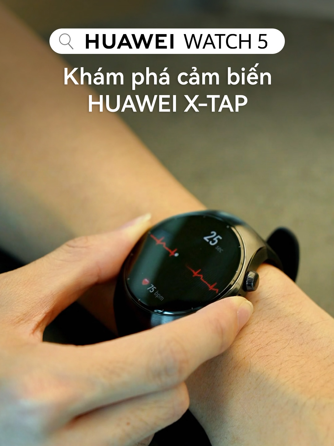Đồng hồ thông minh HUAWEI WATCH 5 - Biết ngay 11 chỉ số sức khỏe sau 1 phút 🖐️ Chạm nhẹ HUAWEI X-TAP, báo cáo sức khỏe có ngay sau 1 phút. Nhanh. Chính xác. Trực tiếp trên điện thoại. #HuaweiMobile #TaptheNext #HUAWEIWatch5 #XTAP