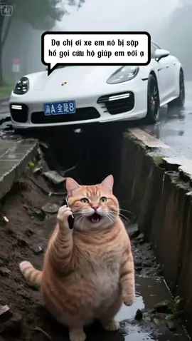 Meow nay bị hư xe cũng may có tổng đài viên hỗ trợ ạ. #xuhuong #vietnam 
