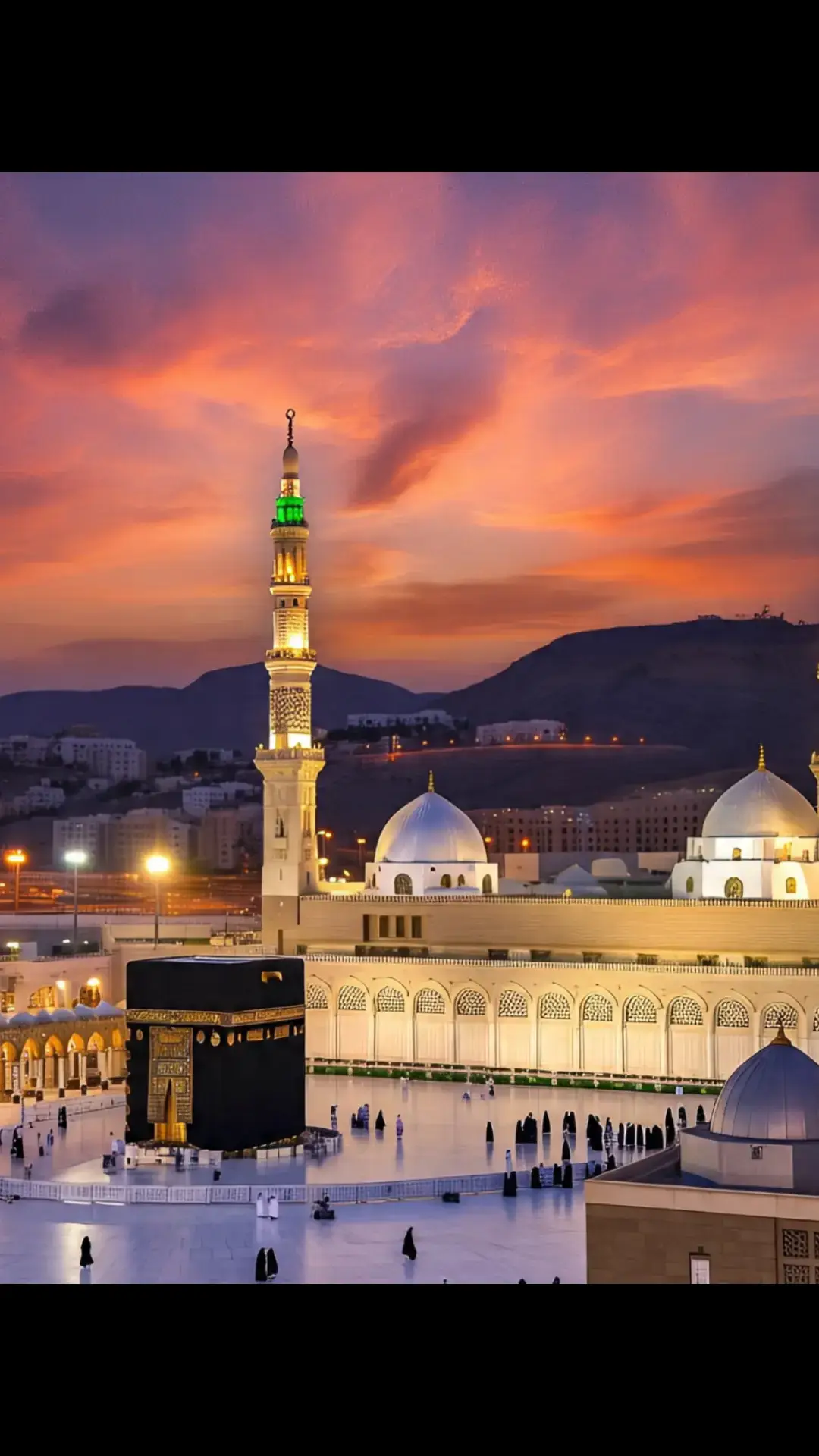 This image captures the majestic beauty of Masjid al-Nabawi, the Prophet's Mosque, located in the holy city of Madina. The iconic green dome marks the resting place of the Prophet Muhammad (PBUH). Surrounded by elegant minarets, the mosque's stunning architecture is illuminated under a clear blue sky. The expansive marble courtyard reflects the soft sunlight, creating a serene and spiritual atmosphere. Pilgrims are seen peacefully walking and praying, symbolizing the unity and devotion of Muslims from around the world. This sacred site is not only an architectural masterpiece but also a place of deep reverence and tranquility.#unfrezzmyaccount #viral #trading #naatstatus #mashallah #foryou #unfreez