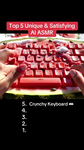 Top 5 ai asmr #satisfying #keyboardasmr #asmrsounds #aiasmr #fruit #lava #aimukbang 