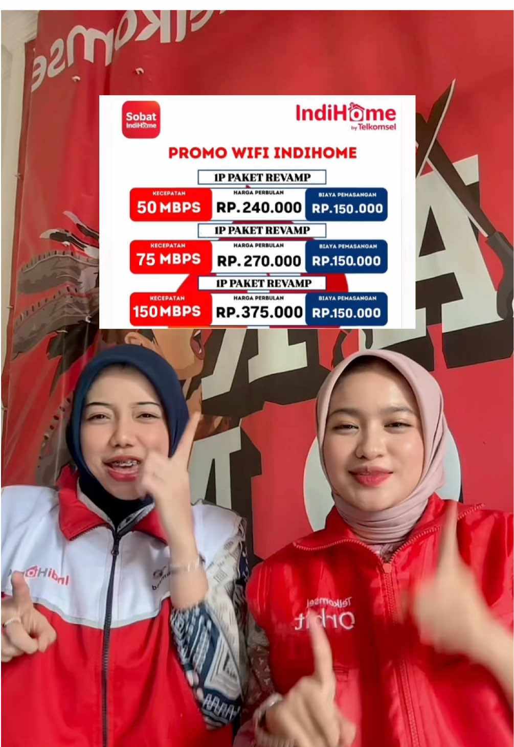 Hay Hay Sobat Indihome… Sekarang Telkomsel ada Paket Wifi terbaru loohhh.  Indihome Revamp mulai dari 240rb/bulan😍 Pasang wifi sekarang dan bayar tagihan nya bulan depan. Yuuukk buruan pasang wifi dirumah kamu yah Sobat😉 Minat bisa DM or Wa Mimin yaahhh📞☎️ #wifitarakan #indihomebytelkomsel #wifiindihome #fypシ 