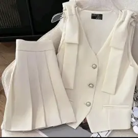 Two Piece Suit Pleated Skits And Vest Top Niche High-End Bow Set For Women #terno #TwoPiece #pleatedskirts #vesttop #Set #ForWomen #Womenswear #foryou #foryoupage #fypシ #fyppppppppppppppppppppppp 