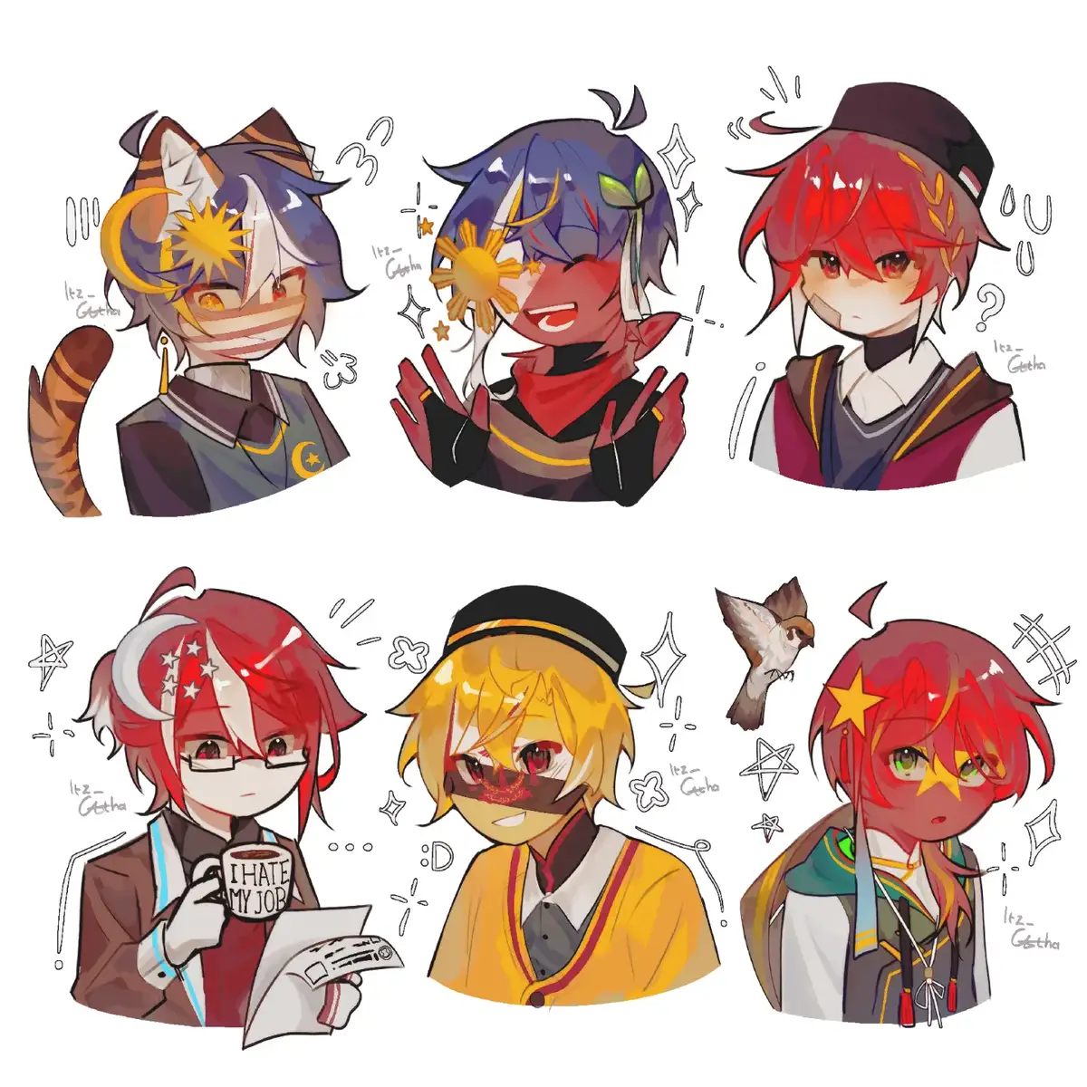 Draw ASEAN members in my style✨🇮🇮🇩🇲🇾🇵🇭🇸🇬🇧🇳🇻🇳 Should I make part. 2? #countryhumans #digitalart #art #ibispaintx  #asean #indonesia🇮🇩 #malaysia #filipino #singapore #vietnam #bruneidarussalam 