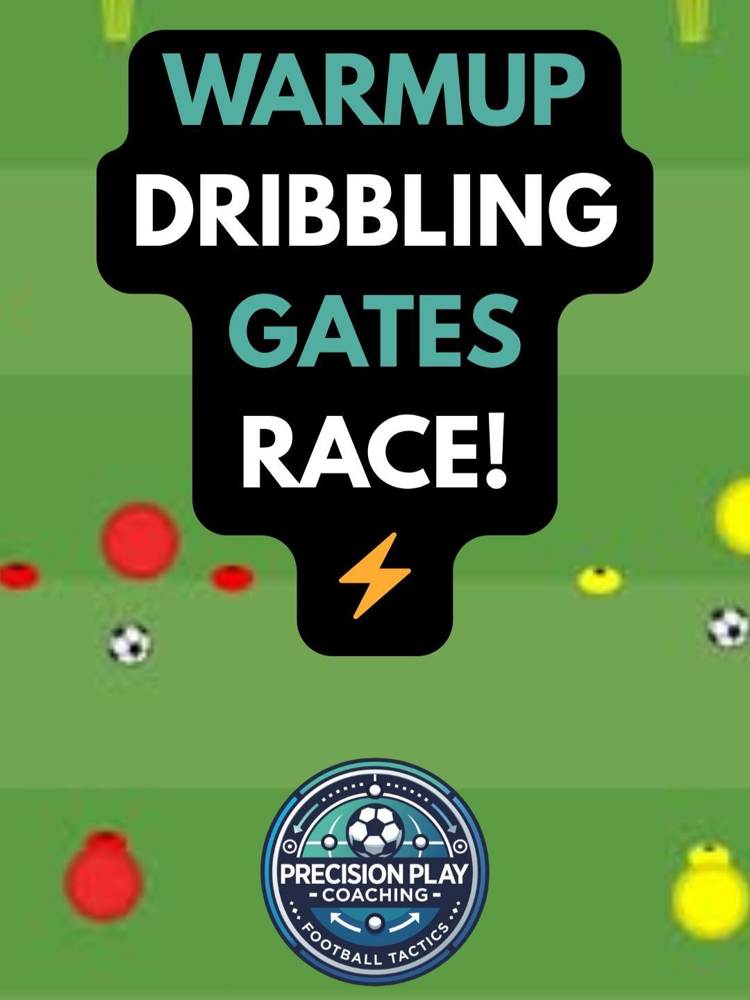 WARMUP DRIBBLING GATES RACE! ⚡ | Speed & Skill Drill Rev up your players with this high-energy dribbling gates race challenge! 🏁 Compete, weave, and pass in a game-realistic sprint! 🔁 Setup: 👥 2 players race through gated dribbling lanes, around a mannequin 🎯 At the finish, pass back to a teammate and reset the cycle ⚡ Focus on dribbling speed, control, and fast transitions ✅ Sharpens dribbling & agility ✅ Boosts speed, passing accuracy & focus ✅ Creates competitive, game-like race scenarios Can your player win the race? Drop a 🏁 if you’d use this drill! 📌 Save this & tag your coaching crew — follow for elite football drills! #soccerdrills #footballdrills #soccertraining #footballtraining #soccercoach #footballcoach #youthsoccer #youthfootball #socceracademy #footballacademy #drillsoftheday #coachingdrills #footballskills #soccerskills #dribblingdrills #agilitydrills #speeddrills #precisionplaycoaching #fyp #soccerlife #footballlove #footballislife #coachinglife #soccerworld #footballcommunity #trendingdrills