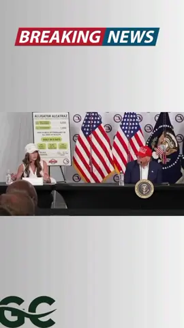 US Secretary of Homeland Security Kristi Noem said 'we love everybody' while discussing the new 'Alligator Alcatraz' migrant detention center in Florida, to which Trump jokingly responded, 'not everybody!' #news #florida #trump #immigration #alligatoralcatraz 