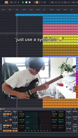 me when bro doesn’t just use a synth #guitarist #guitar #riff #musician #musicproducer #musicproduction 