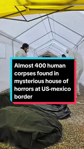 Almost 400 human corpses found piled high in mysterious house of horrors at Texas border The number of decomposing bodies found stacked in a non-descript building at the Mexico-US border is still rising, according to investigators. Nearly 400 corpses have been accounted for at the site in Juarez, which is just across the border from El Paso in Texas, including 383 complete human bodies and 6 partial remains, according to the TV station KVIA. Some of the people found at the suspected secret crematorium are thought to have been dead for three to four years. Stacks of cadavers were found after a tip led authorities on Thursday to a property that looked more like a home than an incinerator. Most of the dead appeared to have been embalmed, Mexican authorities told reporters during a press conference Monday. It is unclear why they had not been either buried or incinerated, according to the Border Report. Owner Jose Luis Arellano Cuaron and an employee will be charged with improper dispp The remains are being checked to ensure the bodies are not victims of murder and more charges could follow. 
