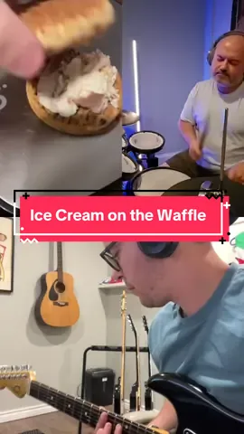 #duet with @mikey on drums #Duet Ice cream on a waffle?!? #icecream #waffle #guitartok 