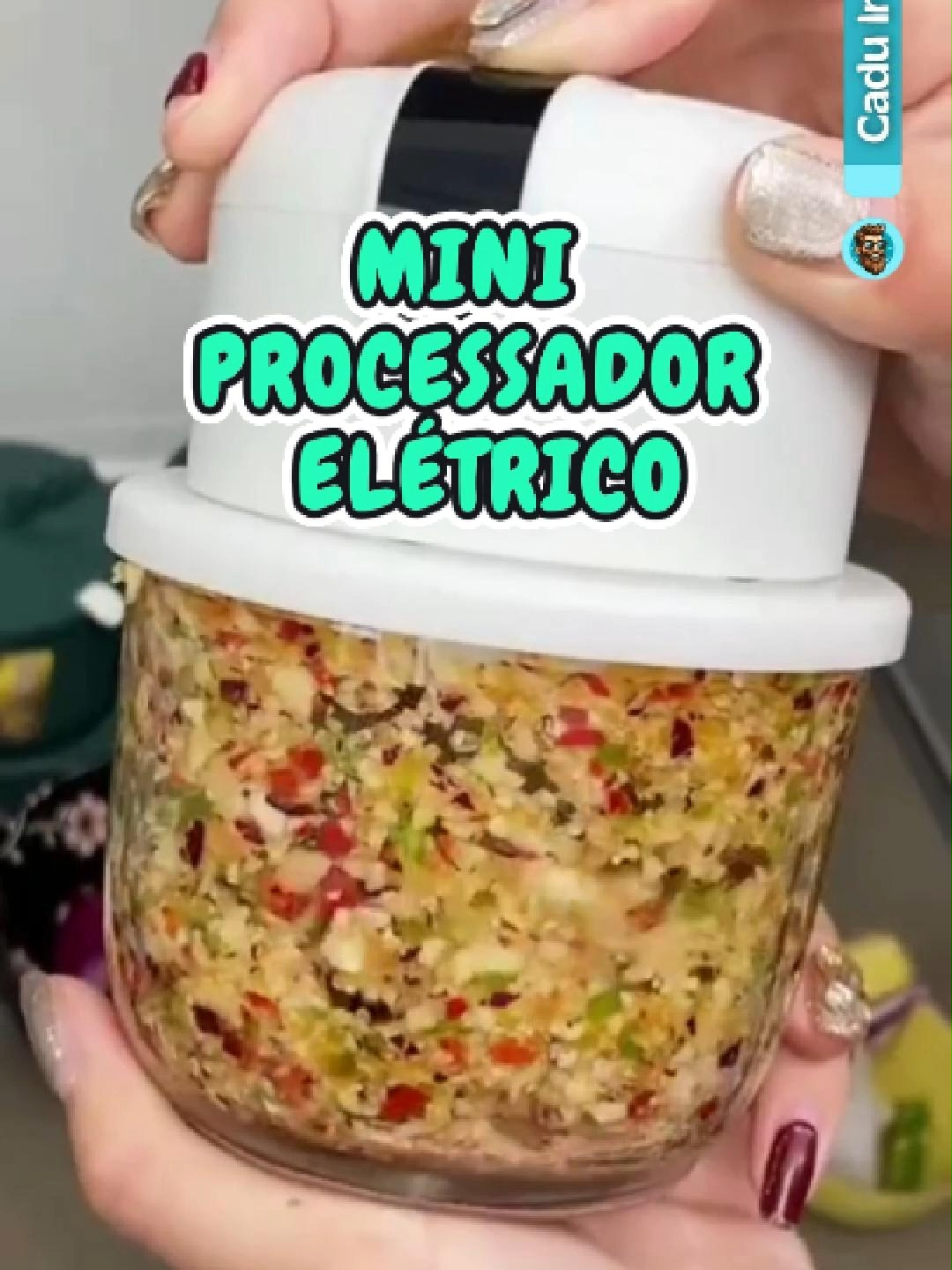 Mini Processador Elétrico para temperos e condimentos. #tiktokshop #tiktokshopchegou