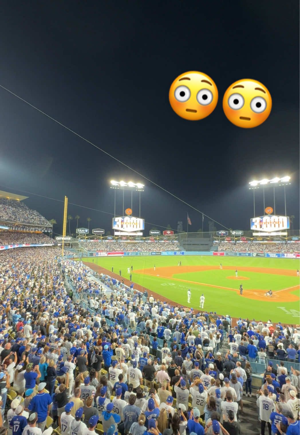 Dodger Stadium was LOUD for Clayton Kershaw’s 3,000th career strikeout. 😳 #dodgers #sports #losangeles #history #wow 