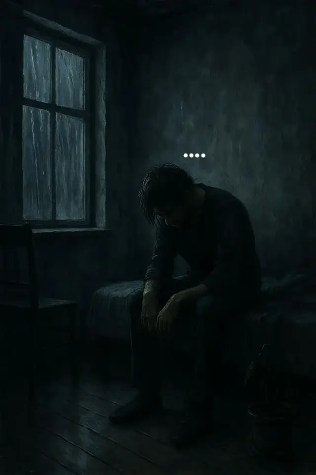 This picture shows a man sitting alone in a dark room while it rains outside. He looks tired, not just in his body, but deep inside his heart. Maybe he’s sad, maybe he’s thinking, or maybe he just needs a break from the world. If you feel the same way. tired, sad, or alone. this is for you. You are not weak. You are not alone. Your feelings are real, and it’s okay to feel this way. Even when life feels heavy, your life still matters. Sometimes sitting in the dark helps us feel what we’ve been hiding. And that’s how healing begins. #YouMatter #ItsOkayToFeel #NotAlone #HealingTakesTime #MentalHealth #SilentStruggles #StillFighting #BeKindToYourself #RainyDaysHealing 