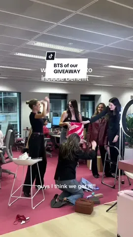 BTS of our Euro Summer Giveaway! Do you want to see the results? 🤭 #behindthescenes #bts #genz #genzoffice #officetiktok #eurosummer #europeansummer 
