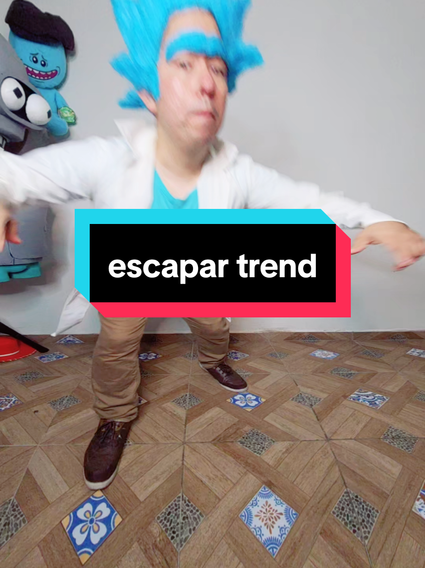 aqui el nuevo escapar de rick.  remaster jajaja saludos. #ricksanchez #rickandmorty #escapar #cosplay #cosplayer #trend #baile 